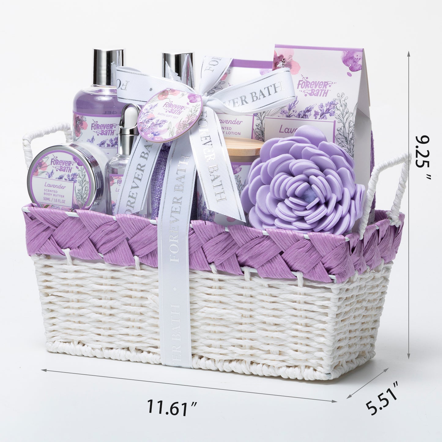 Forever Bath Lavender Spa Gift Basket Set 