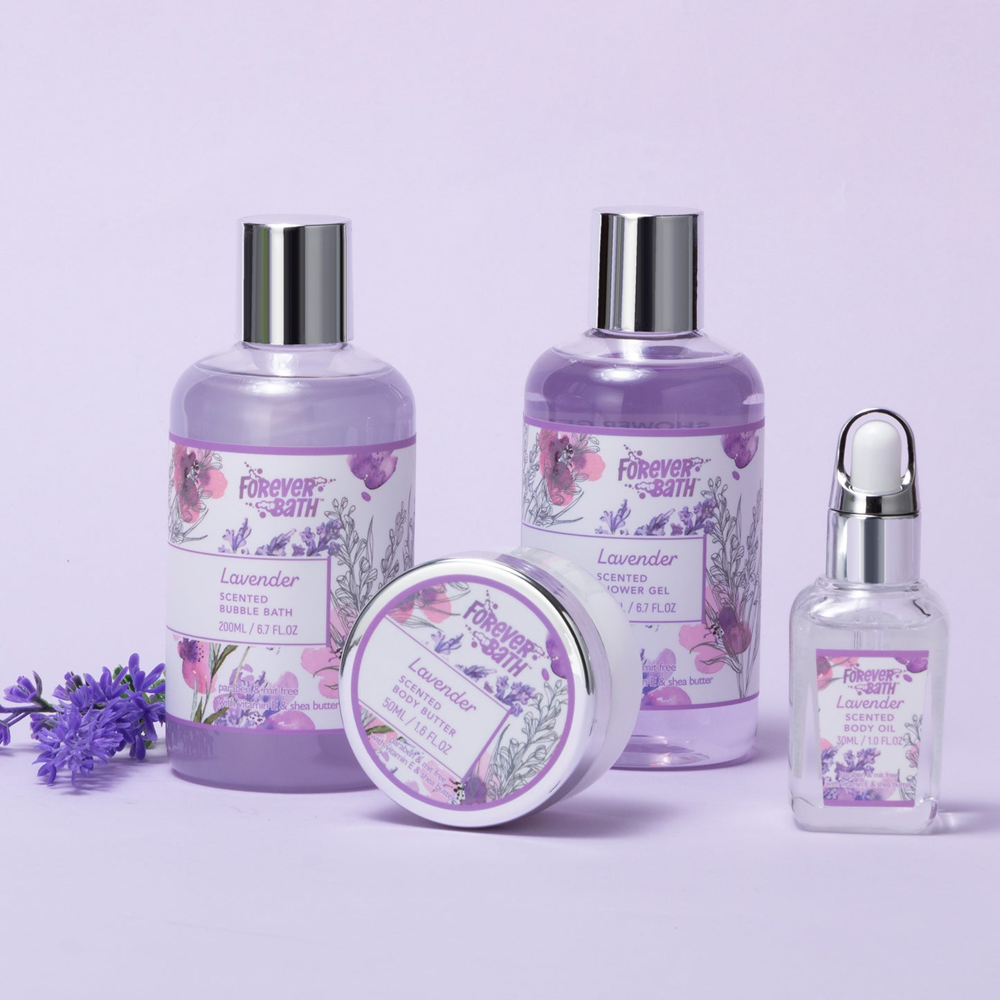 Forever Bath Lavender Spa Gift Basket Set 